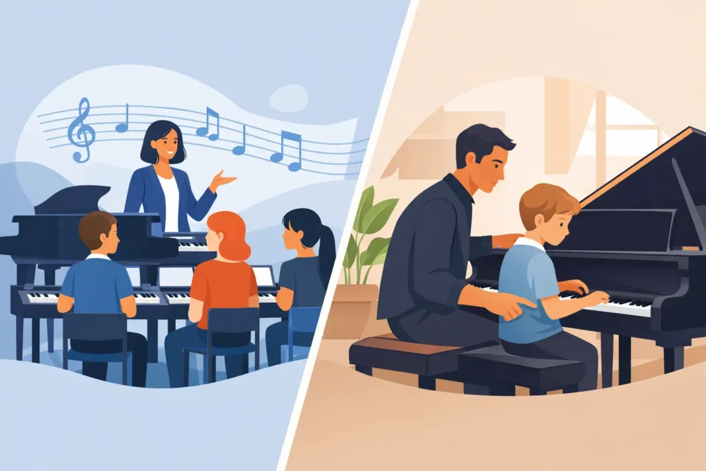 Group Classes vs Private Lessons for Piano